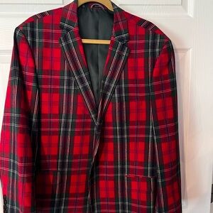 Crown & Ivy Vibrant Red Plaid Blazer